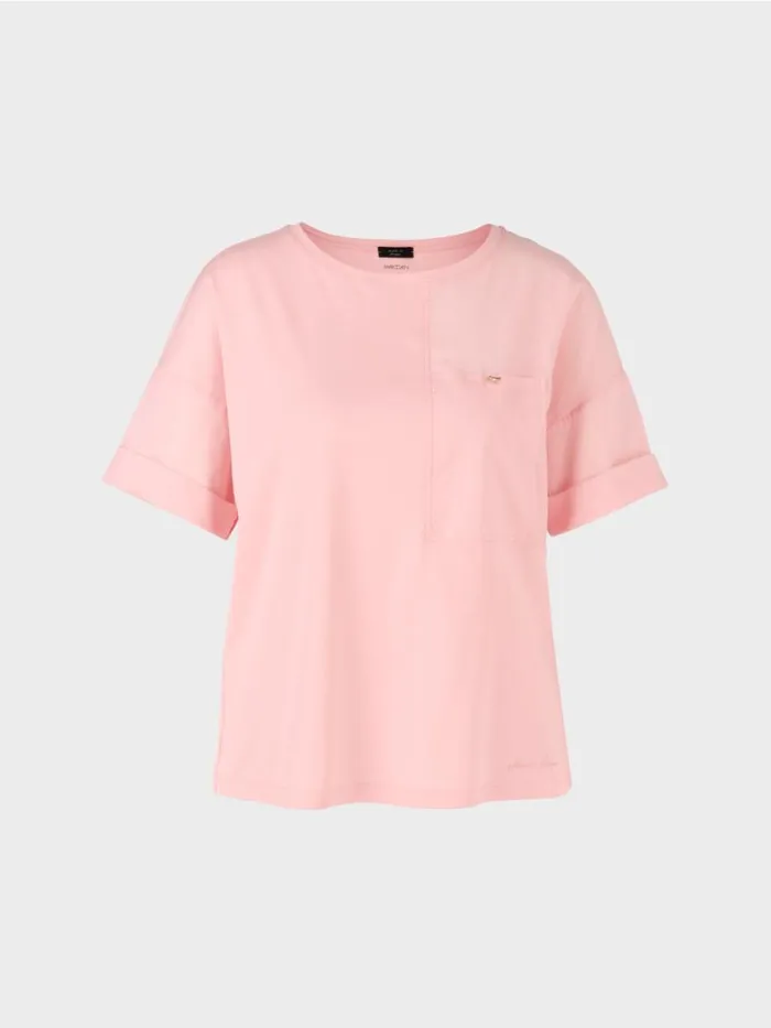 Damen Marc Cain Shirts and Tops TShirt Mit Brusttasche Soft Powder Pink