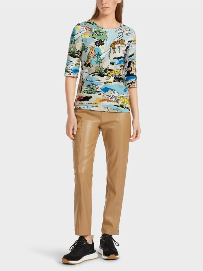 Damen Marc Cain Shirts and Tops TShirt Mit ComicPrint Deep Sea
