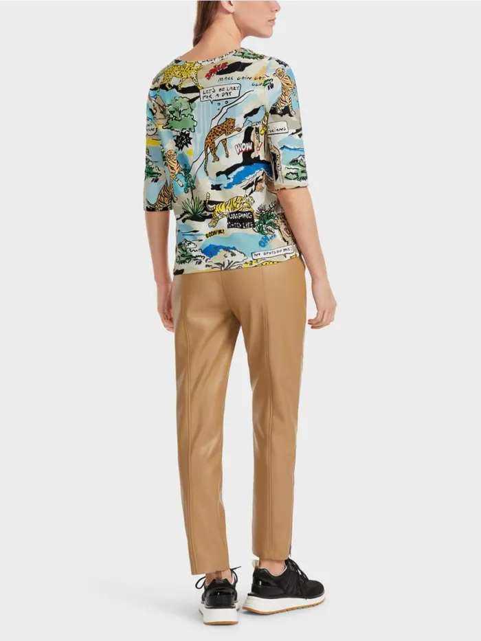 Damen Marc Cain Shirts and Tops TShirt Mit ComicPrint Deep Sea