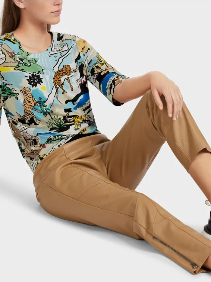 Damen Marc Cain Shirts and Tops TShirt Mit ComicPrint Deep Sea