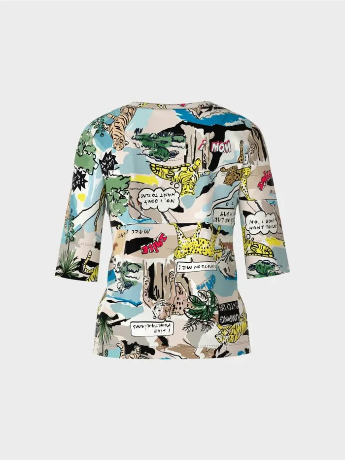 Damen Marc Cain Shirts and Tops TShirt Mit ComicPrint Deep Sea