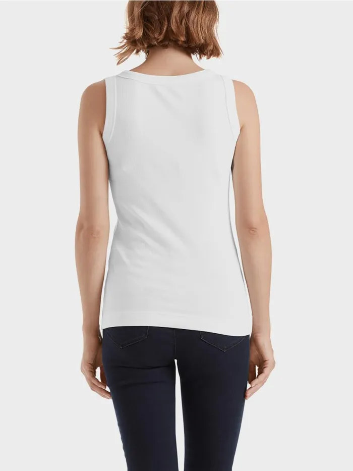 Damen Marc Cain Shirts and Tops Tanktop Aus Feinripp White