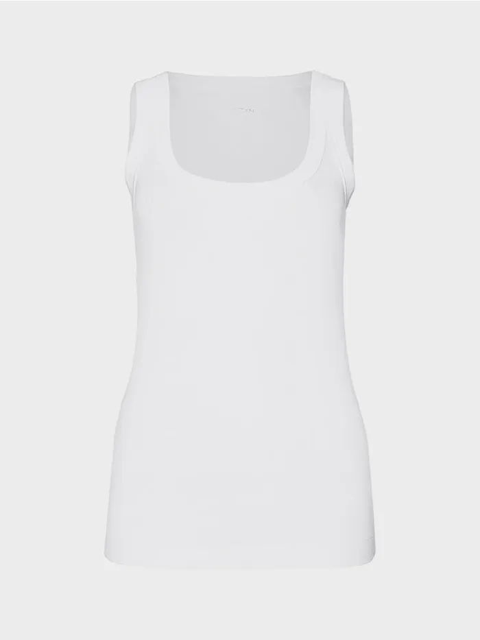 Damen Marc Cain Shirts and Tops Tanktop Aus Feinripp White