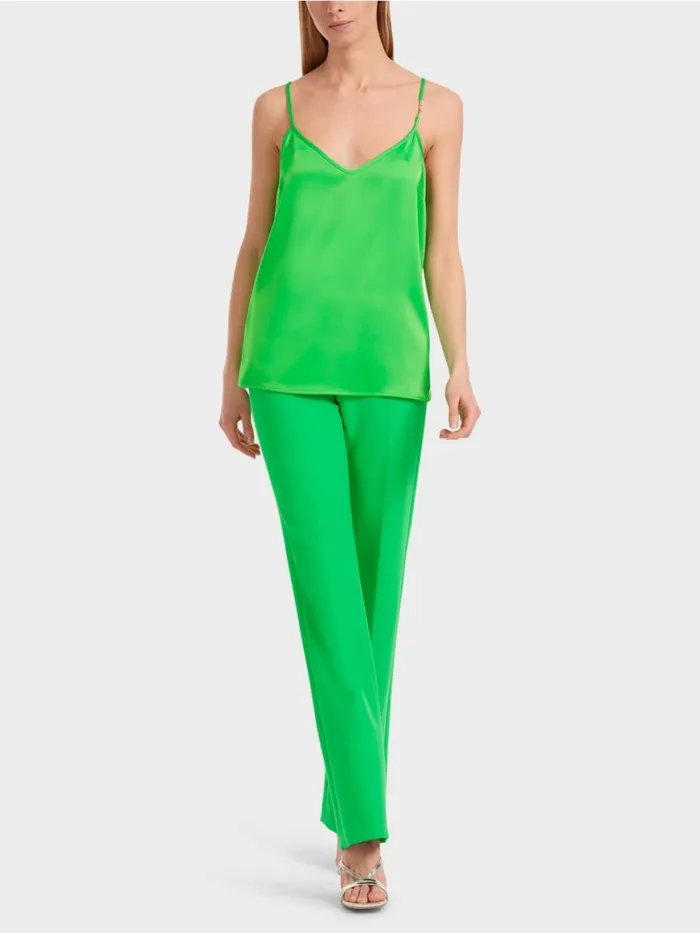 Damen Marc Cain Shirts and Tops Top Mit Schmaler Kette Dark Apple Green
