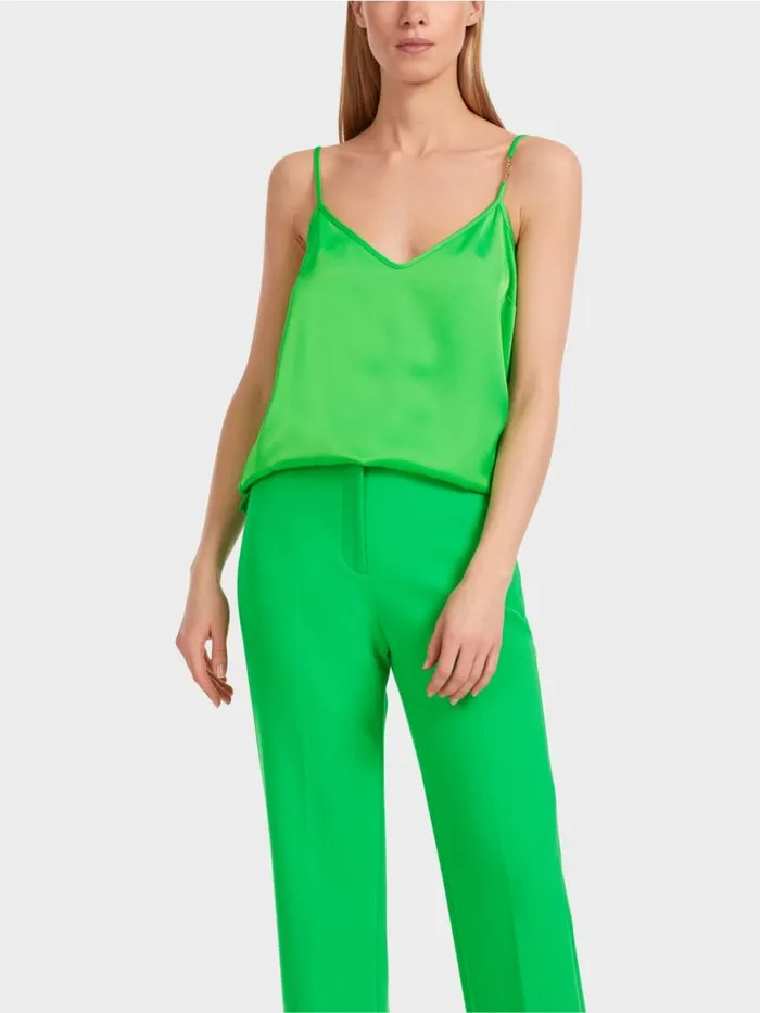 Damen Marc Cain Shirts and Tops Top Mit Schmaler Kette Dark Apple Green