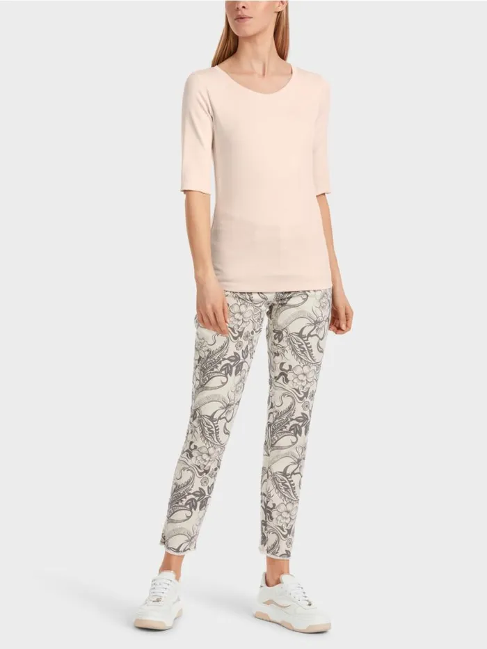 Damen Marc Cain Shirts and Tops Uni TShirt Mit 34rmel Almond Blossom