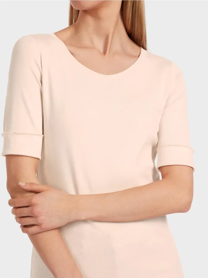 Damen Marc Cain Shirts and Tops Uni TShirt Mit 34rmel Almond Blossom