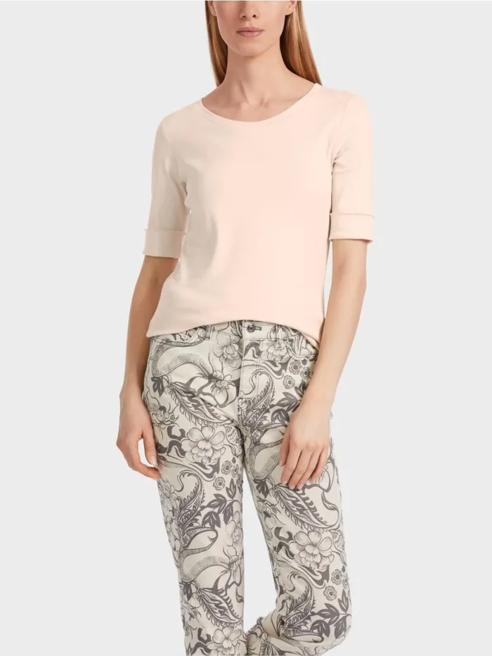 Damen Marc Cain Shirts and Tops Uni TShirt Mit 34rmel Almond Blossom