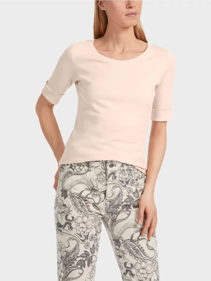 Damen Marc Cain Shirts and Tops Uni TShirt Mit 34rmel Almond Blossom