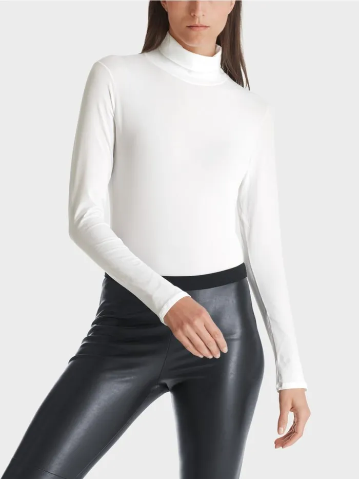 Damen Marc Cain Shirts and Tops Zarter Rollkragenpullover White