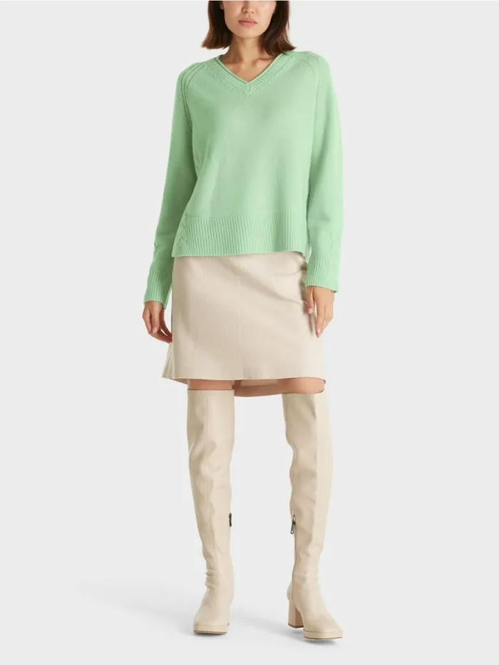 Damen Marc Cain Strick Sweater Mit Kaschmir 034Rethink Together034 Soft Pistachio