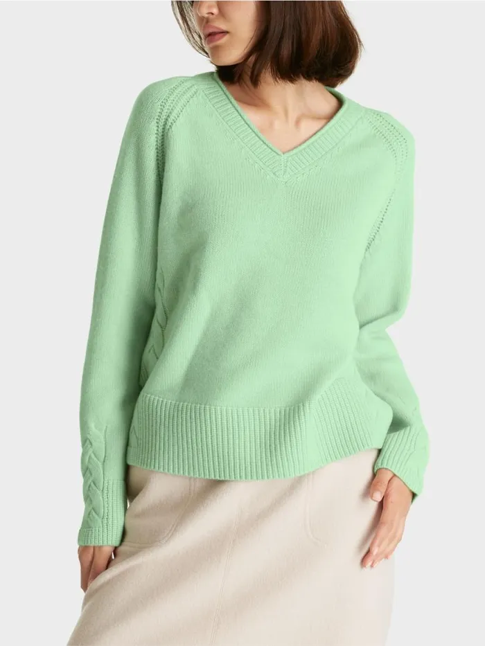 Damen Marc Cain Strick Sweater Mit Kaschmir 034Rethink Together034 Soft Pistachio