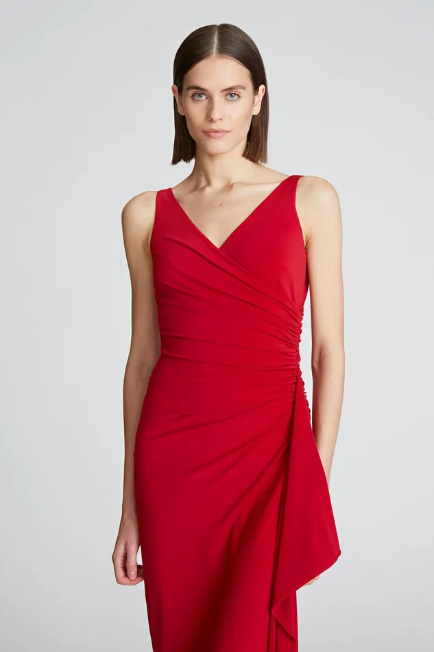 Dresses Women Halston Johanna Dress In Jersey Halston Red Dresses Women Halston Johanna Dress In Jersey Halston Red