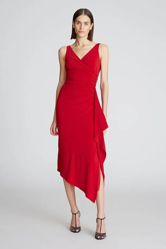 Dresses Women Halston Johanna Dress In Jersey Halston Red Dresses Women Halston Johanna Dress In Jersey Halston Red