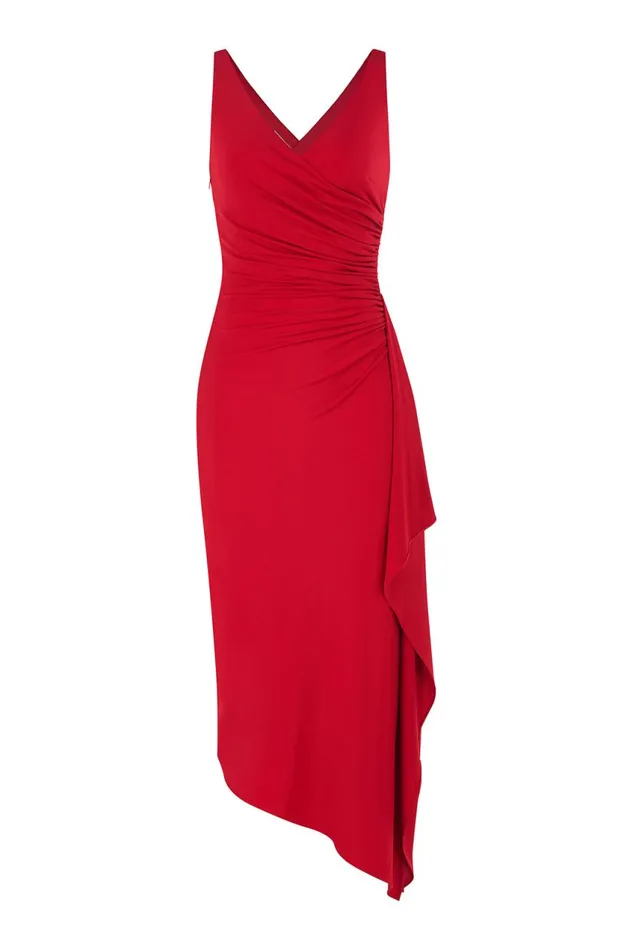 Dresses Women Halston Johanna Dress In Jersey Halston Red Dresses Women Halston Johanna Dress In Jersey Halston Red