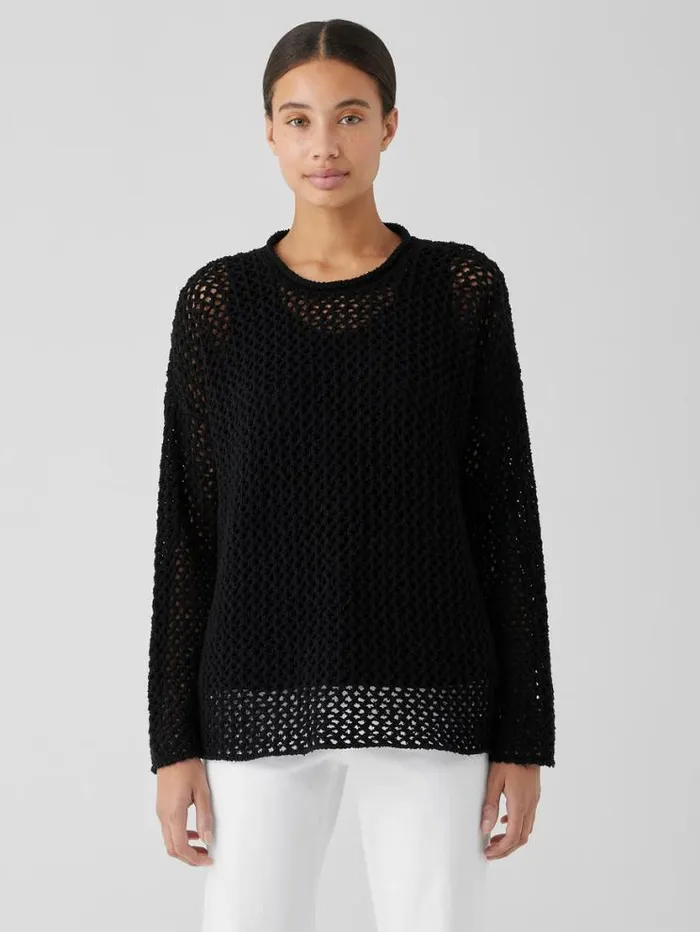 Eileen Fisher Extended Sizing 1X3X Peruvian Organic Cotton Boucle Crew Neck Top Black 8211 Shop Eileen Fisher Extended Sizing 1X3X Peruvian Organic Cotton Boucle Crew Neck Top Black 8211 Shop