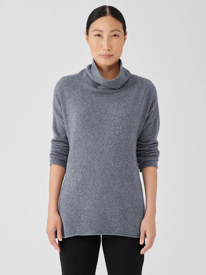 Eileen Fisher Sweaters and Cardigans Cotton And Recycled Cashmere Turtleneck Long Top Ash 8211 Shop Eileen Fisher Sweaters and Cardigans Cotton And Recycled Cashmere Turtleneck Long Top Ash 8211 Shop