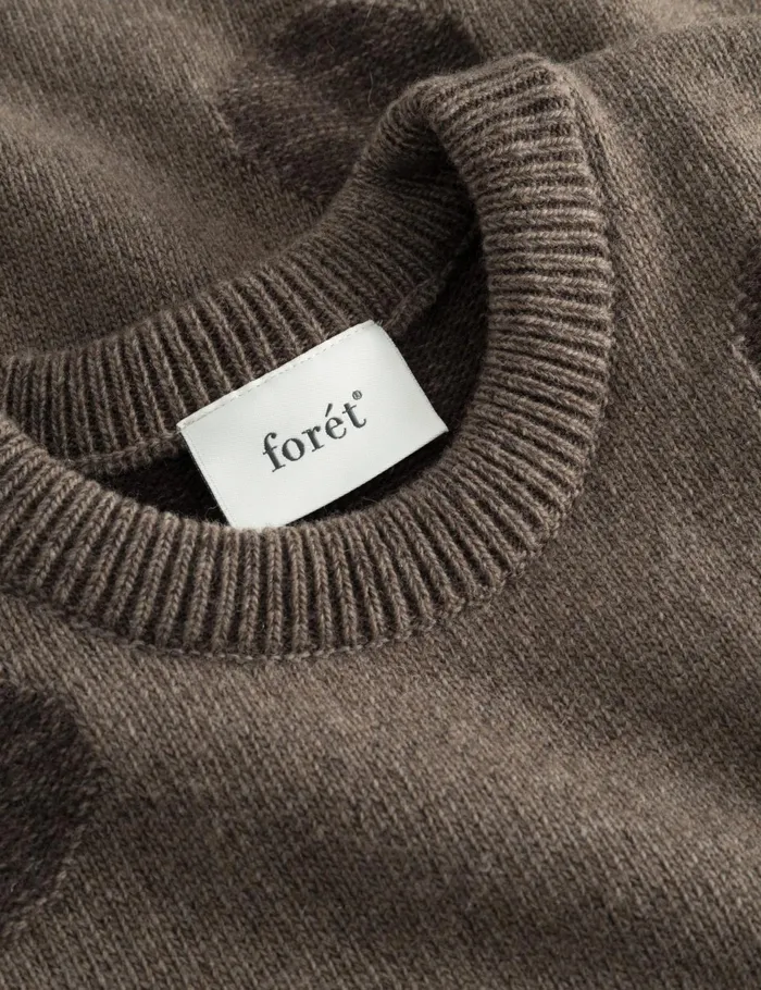 Fort Knitwear CIRCLE JACQUARD KNIT Cold Brown 8211 Men Fort Knitwear CIRCLE JACQUARD KNIT Cold Brown 8211 Men
