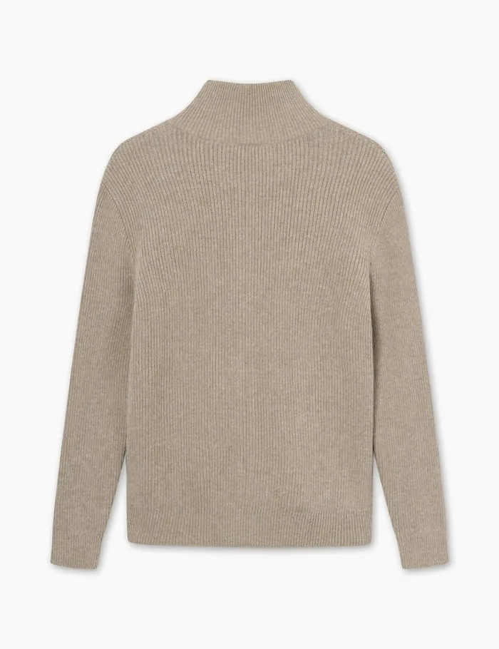 Fort Knitwear MARSH RIB ZIP HIGH NECK Khaki 8211 Men Fort Knitwear MARSH RIB ZIP HIGH NECK Khaki 8211 Men