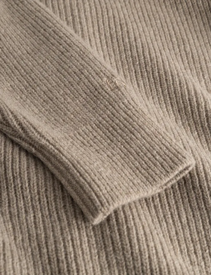 Fort Knitwear MARSH RIB ZIP HIGH NECK Khaki 8211 Men Fort Knitwear MARSH RIB ZIP HIGH NECK Khaki 8211 Men