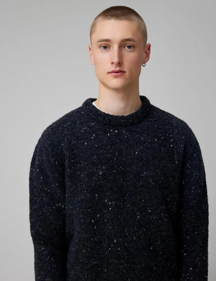 Fort Knitwear MOSS MERINO KNIT Dark Grey Mlange 8211 Men Fort Knitwear MOSS MERINO KNIT Dark Grey Mlange 8211 Men