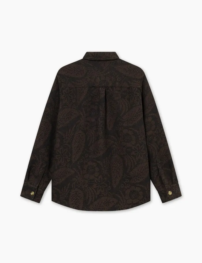 Fort Shirts MAP JACQUARD SHIRT Cold Brown 8211 Men Fort Shirts MAP JACQUARD SHIRT Cold Brown 8211 Men