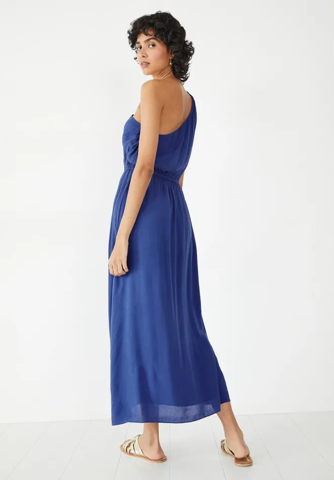 Hush Dresses Women Selena One Shoulder Midi Dress Blue