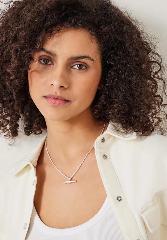 Hush Jewellery Women Harlow T Bar Necklace Silver Hush Jewellery Women Harlow T Bar Necklace Silver