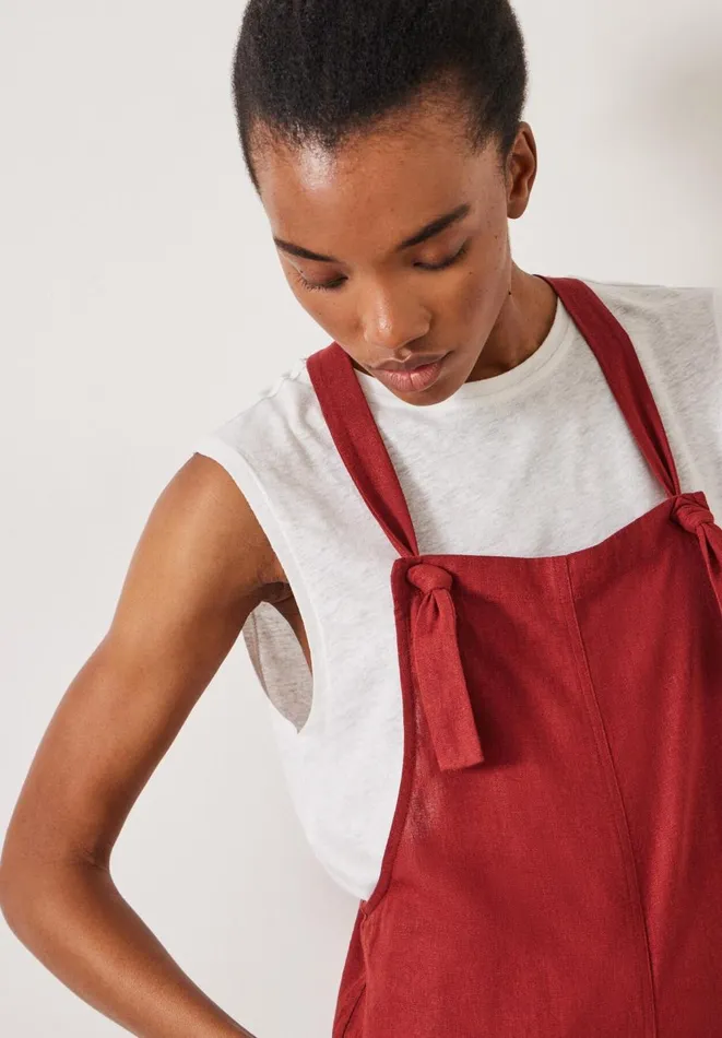 Hush Jumpsuits Women Eliza Linen Blend Dungarees Rust Hush Jumpsuits Women Eliza Linen Blend Dungarees Rust