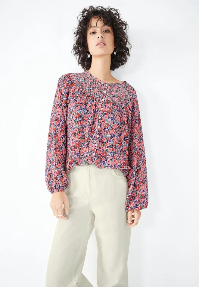 Hush Shirts and Blouses Women Lana Shirred Blouse Light Pop Floral