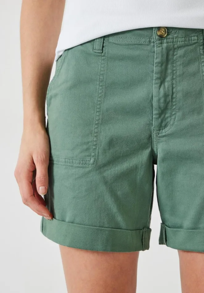 Hush Shorts Women Long Chino Shorts Washed Green Hush Shorts Women Long Chino Shorts Washed Green