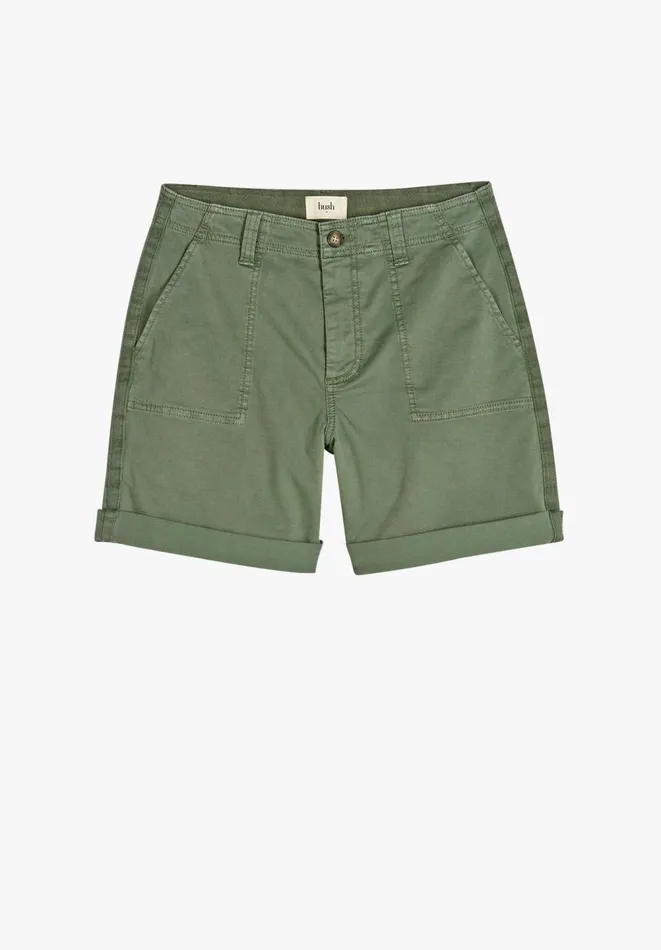Hush Shorts Women Long Chino Shorts Washed Green Hush Shorts Women Long Chino Shorts Washed Green