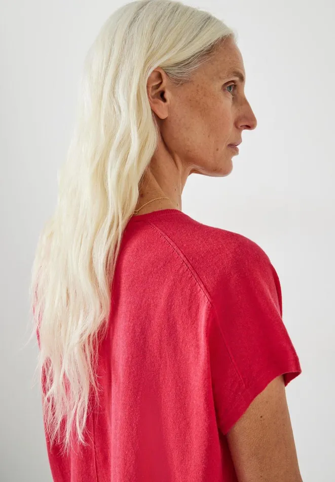 Hush Tops and Tshirts Women Emmerline Linen Blend Knitted Top Magenta