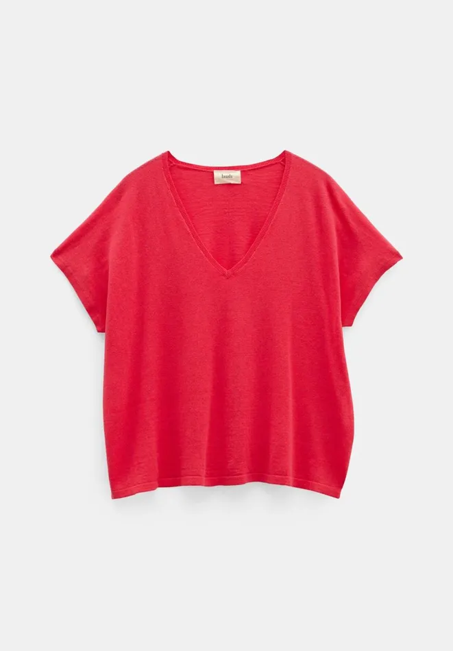 Hush Tops and Tshirts Women Emmerline Linen Blend Knitted Top Magenta