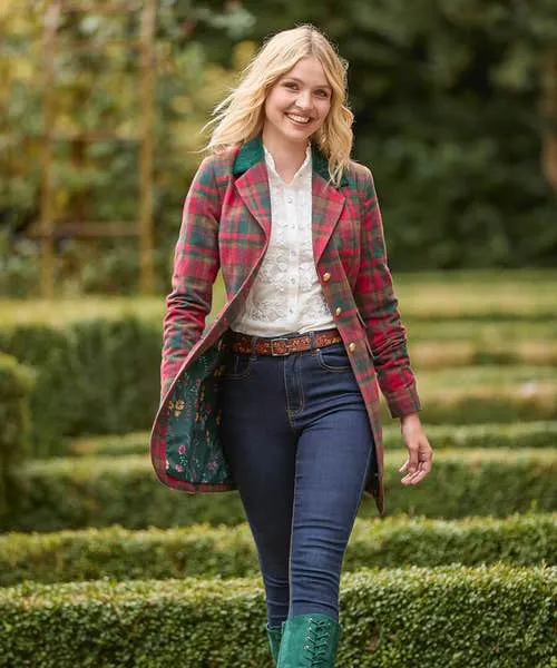 Joebrowns Coats and Jackets Apparel Camilla Checked Longline Coat Red Joebrowns Coats and Jackets Apparel Camilla Checked Longline Coat Red