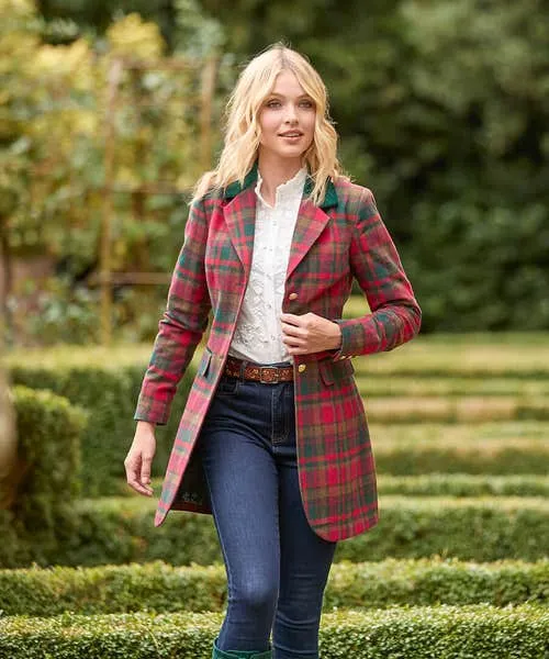 Joebrowns Coats and Jackets Apparel Camilla Checked Longline Coat Red Joebrowns Coats and Jackets Apparel Camilla Checked Longline Coat Red