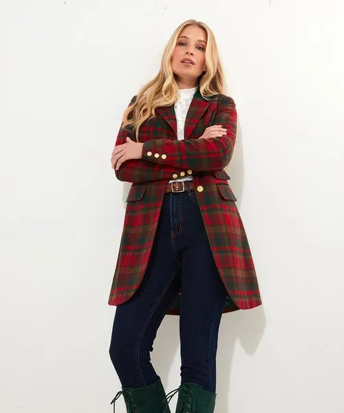 Joebrowns Coats and Jackets Apparel Camilla Checked Longline Coat Red Joebrowns Coats and Jackets Apparel Camilla Checked Longline Coat Red