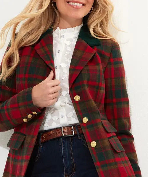 Joebrowns Coats and Jackets Apparel Camilla Checked Longline Coat Red Joebrowns Coats and Jackets Apparel Camilla Checked Longline Coat Red