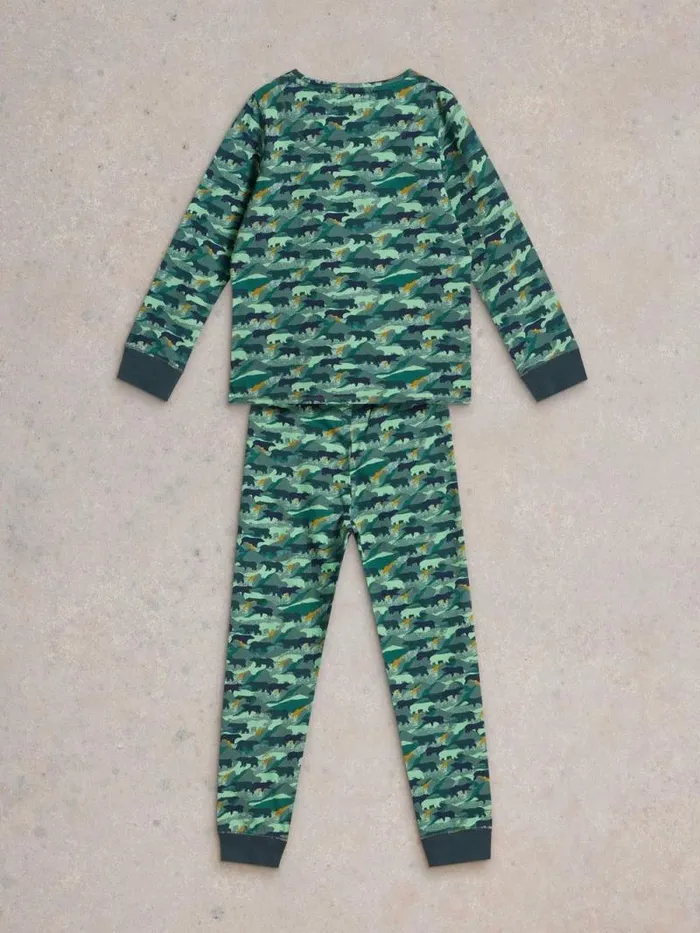 Kids Camo Bear PJ Set Green Print White Stuff Pyjamas Kids Camo Bear PJ Set Green Print White Stuff Pyjamas