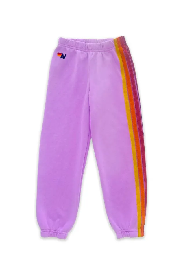 Kids Kids Collection Aviator Nation KID039S 5 STRIPE SWEATPANTS 8211 NEON PURPLE
