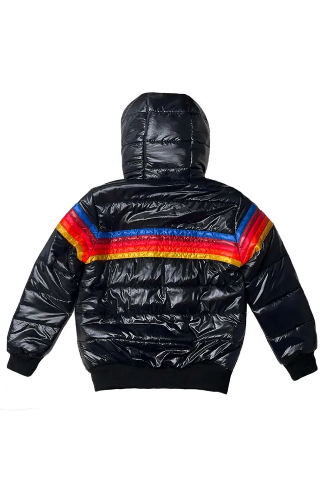 Kids Kids Collection Aviator Nation KIDS 5 STRIPE TREKKER JACKET 8211 GLOSSY BLACK