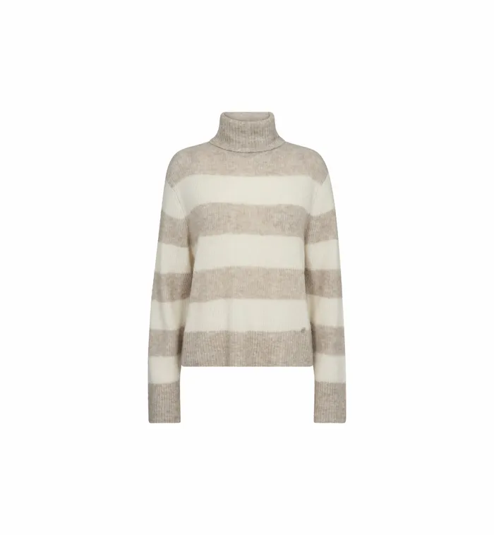 Knits Women MOS MOSH MMAidy Thora Stripe Rollneck Knit Feather Gray Knits Women MOS MOSH MMAidy Thora Stripe Rollneck Knit Feather Gray