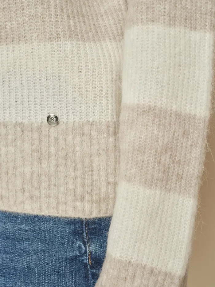 Knits Women MOS MOSH MMAidy Thora Stripe Rollneck Knit Feather Gray Knits Women MOS MOSH MMAidy Thora Stripe Rollneck Knit Feather Gray