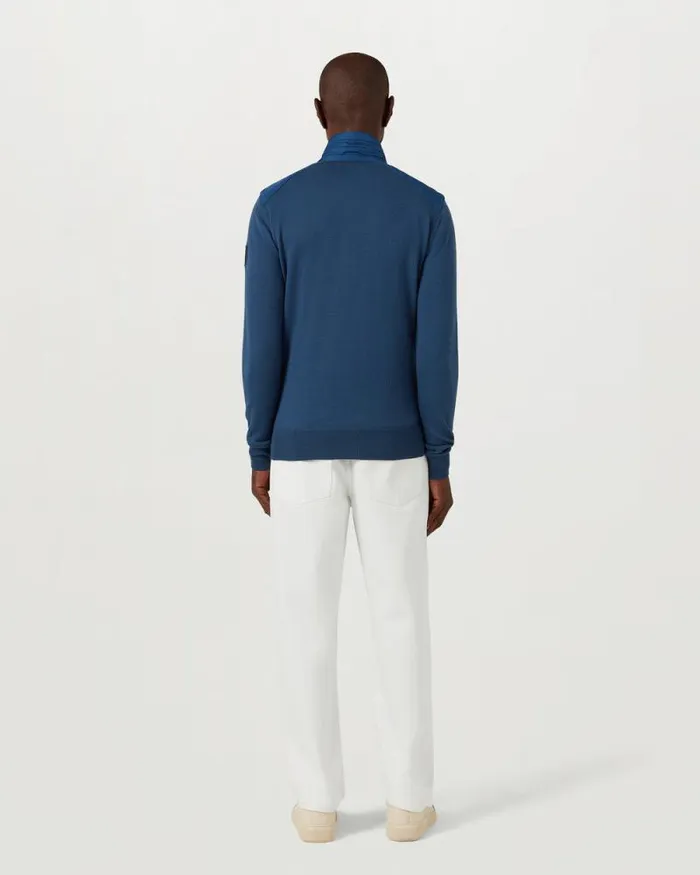 Knitwear Men Belstaff Kilmington Quarter Zip Jumper Insignia Blue Knitwear Men Belstaff Kilmington Quarter Zip Jumper Insignia Blue
