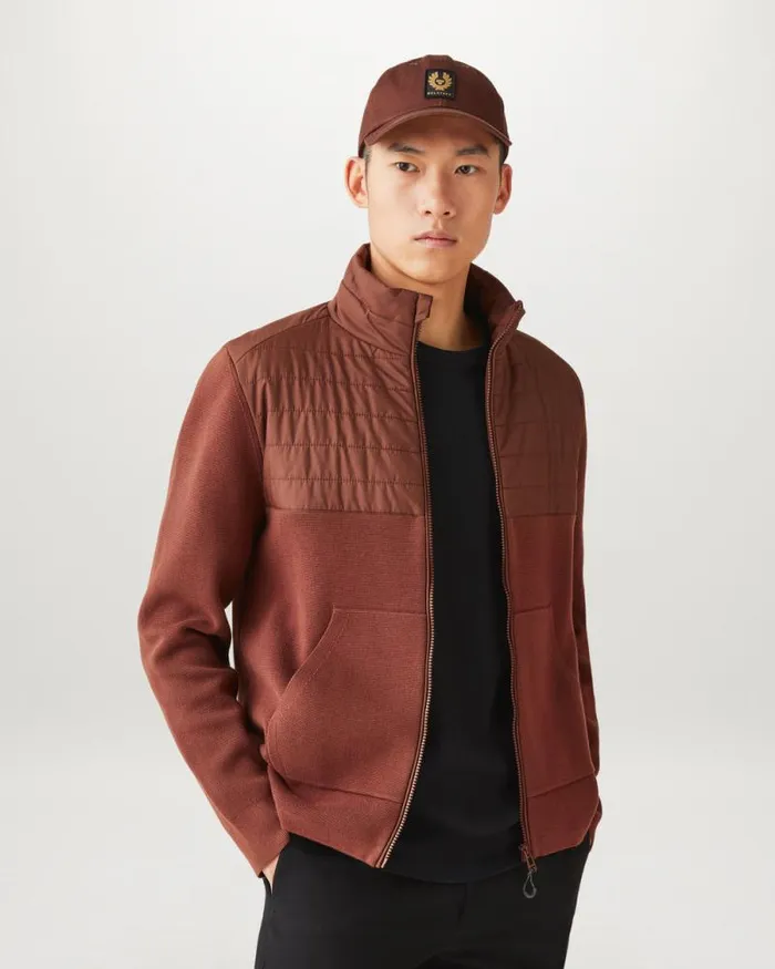Knitwear Men Belstaff Venture Full Zip Cardigan Deep Copper Knitwear Men Belstaff Venture Full Zip Cardigan Deep Copper