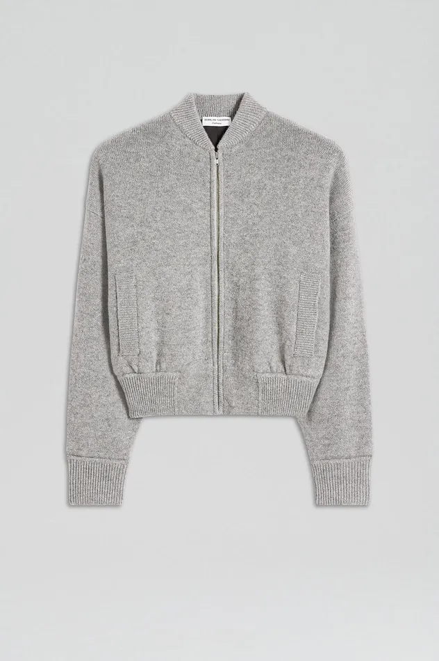 Knitwear Women Scanlan Theodore CASHMERE BOMBER GREY MELANGE