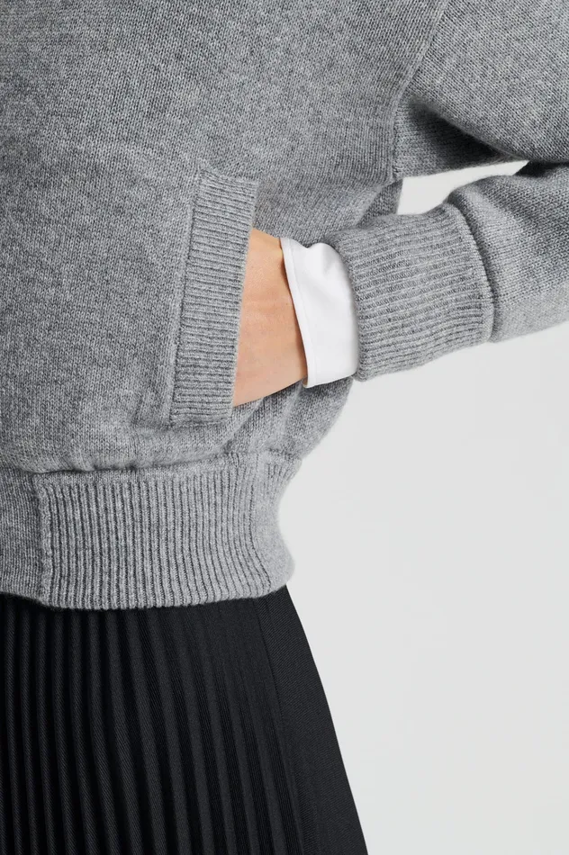 Knitwear Women Scanlan Theodore CASHMERE BOMBER GREY MELANGE
