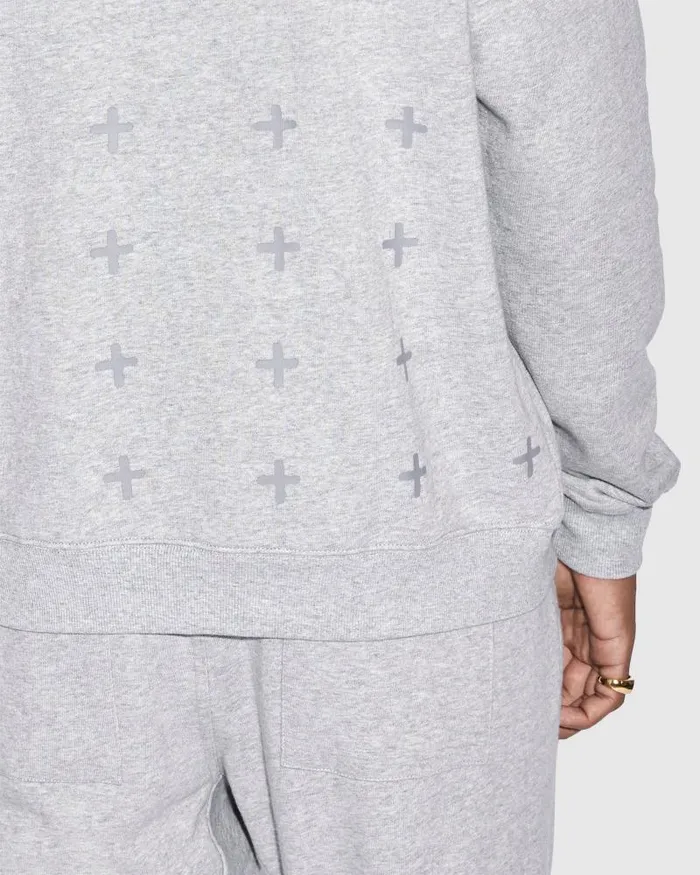 Ksubi 4 X 4 Biggie Crew Grey Marle Mens Sweats Ksubi 4 X 4 Biggie Crew Grey Marle Mens Sweats