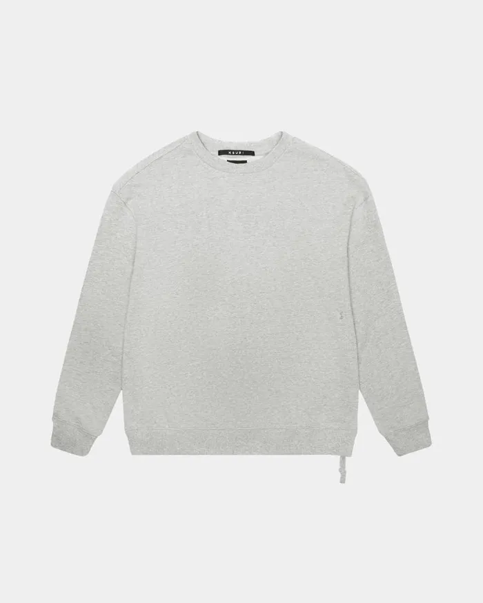 Ksubi 4 X 4 Biggie Crew Grey Marle Mens Sweats Ksubi 4 X 4 Biggie Crew Grey Marle Mens Sweats