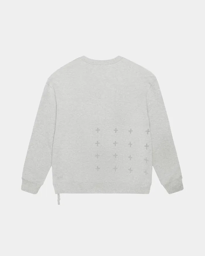 Ksubi 4 X 4 Biggie Crew Grey Marle Mens Sweats Ksubi 4 X 4 Biggie Crew Grey Marle Mens Sweats